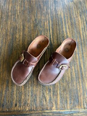 Birkenstock Brown Boho Buckley Moccasin Shoe - Size 7.5/38 Narrow